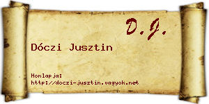 Dóczi Jusztin névjegykártya