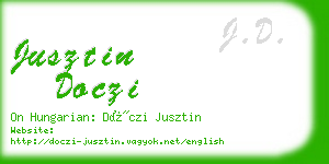 jusztin doczi business card